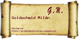 Goldschmid Milán névjegykártya
